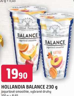 HOLLANDIA BALANCE 230 g jogurtové smoothie