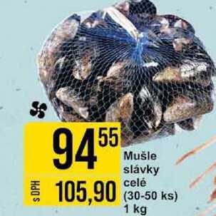 Mušle slávky celé (30-50 ks) 1 kg  