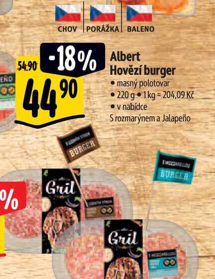  Albert Hovězí burger 220 g