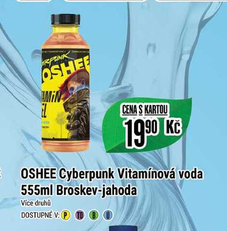 OSHEE Cyberpunk Vitamínová voda 555ml Broskev-jahoda 