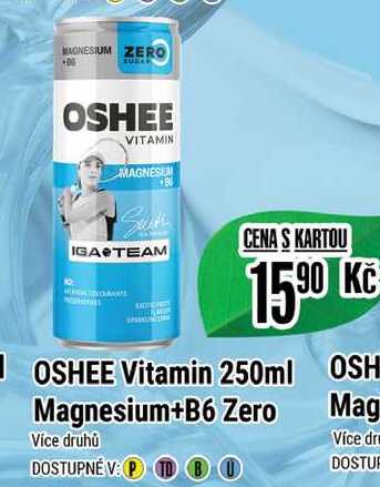 OSHEE Vitamin 250ml Magnesium+B6 Zero 