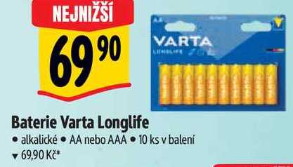 Baterie Varta Longlife, 10 ks 