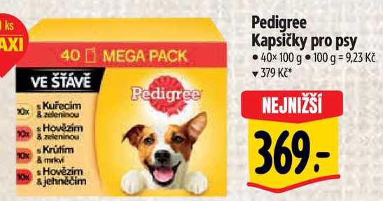 Pedigree Kapsičky pro psy, 40x 100 g 