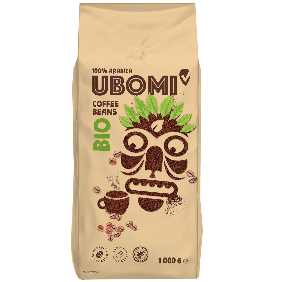 Ubomi BIO Caffe Crema 100% Arabica RFA zrnková káva