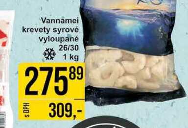 Vannamei krevety syrové vyloupané 26/30 1 kg 