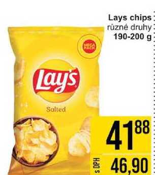 Lays chips různé druhy 190-200 g 