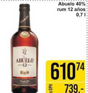 Abuelo 40% rum 12 años 0,7l