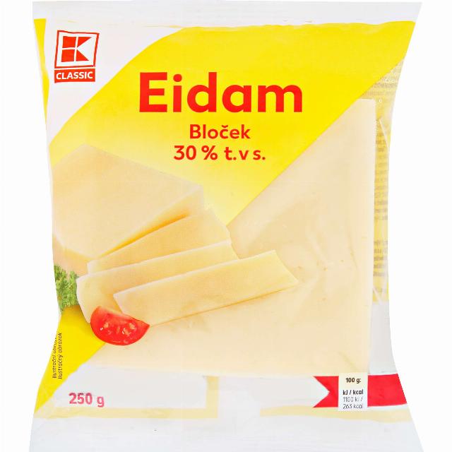 K-CLASSIC Eidam polotvrdý sýr/bloček