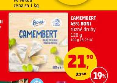 CAMEMBERT 45% BONI, 120 g 