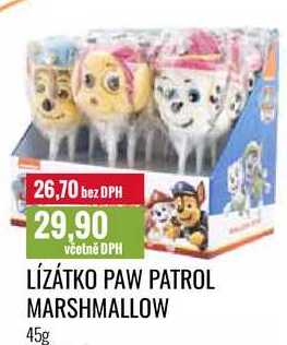 LÍZÁTKO PAW PATROL MARSHMALLOW 45g 