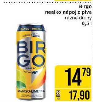 Birgo nealko nápoj z piva různé druhy 0,5l