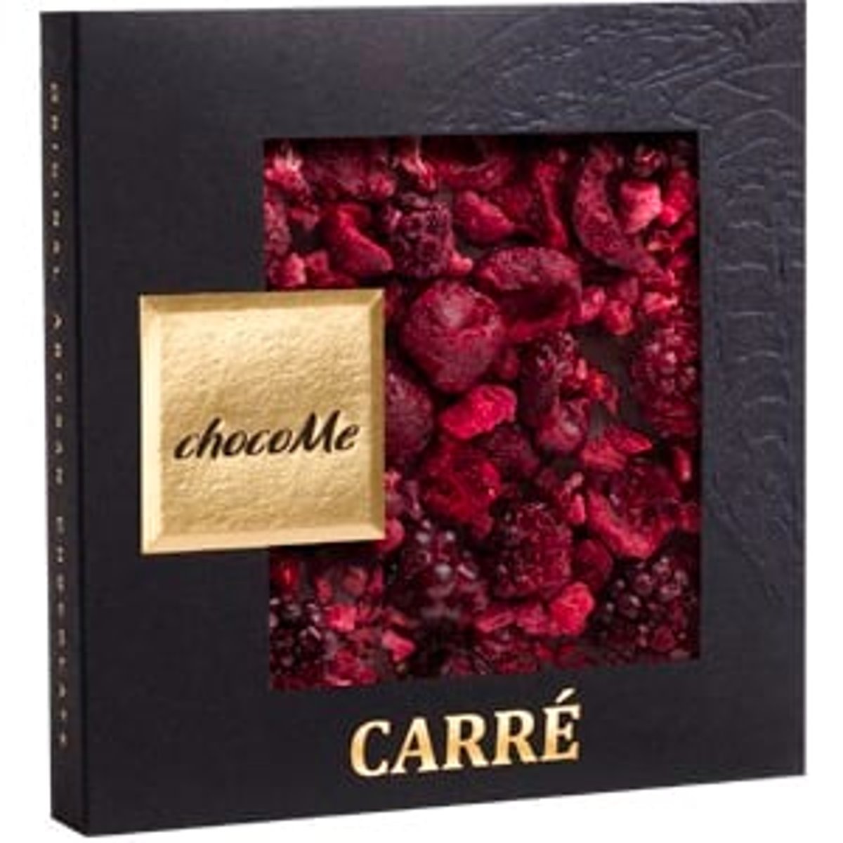 chocoMe Ručně vyráběná hořká čokoláda s lyofilizovanými malinami, višněmi a ostružinami