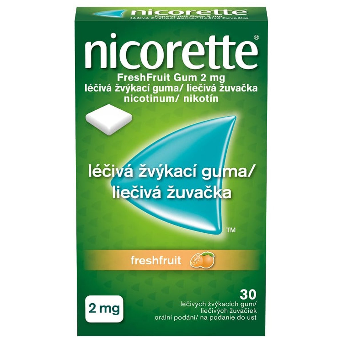 NICORETTE FRESHFRUIT GUM 2MG Léčivá žvýkací guma 30
