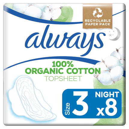 Always vložky Organic Cotton Night