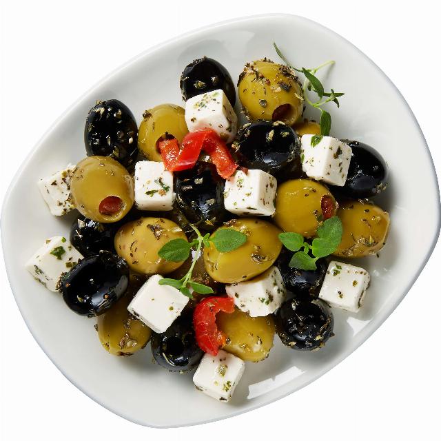 Perla Míchané olivy se sýrem/ Červené papriky plněné sýrem