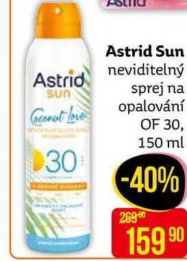 Astrid Sun Coconut neviditelný sprej na opalování OF 30, 150 ml 