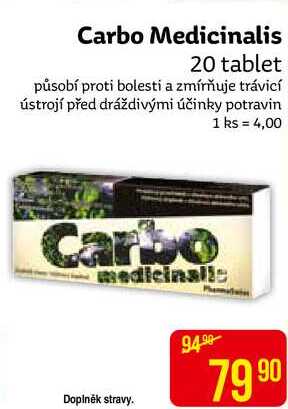 Carbo Medicinalis 20 tablet