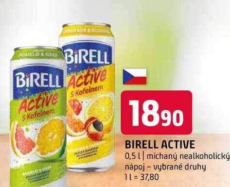 Birell active 0,5l míchaný nealkoholický nápoj vybrané druhy 
