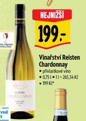 Vinařství Reisten Chardonnay, 0,75 l