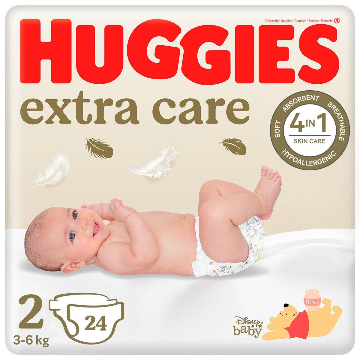 Huggies Extra Care jednorázové plenky 2 (3–6 kg)