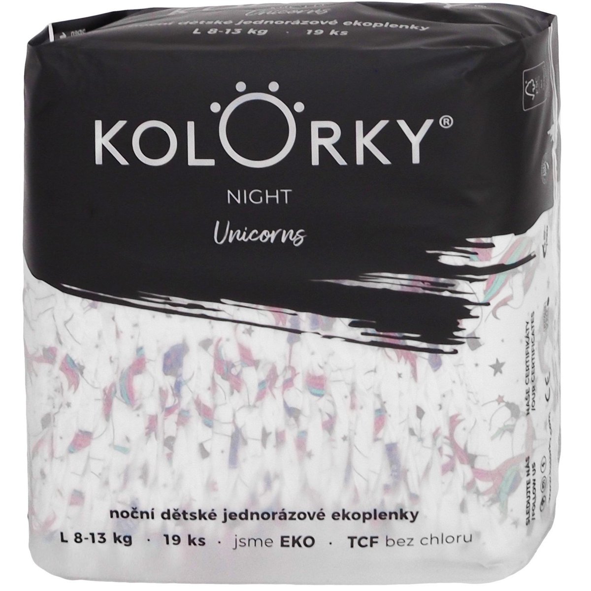 Kolorky EKO Noční jednorázové plenky night L (8–13 kg) 19 ks
