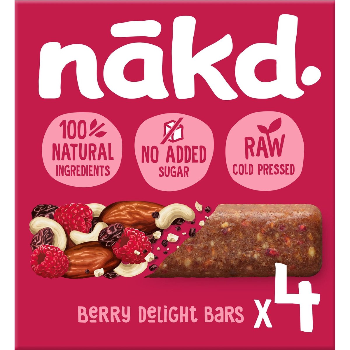 NAKD Berry Delight Ovocno-oříškové RAW tyčinky s malinami 4×35 g