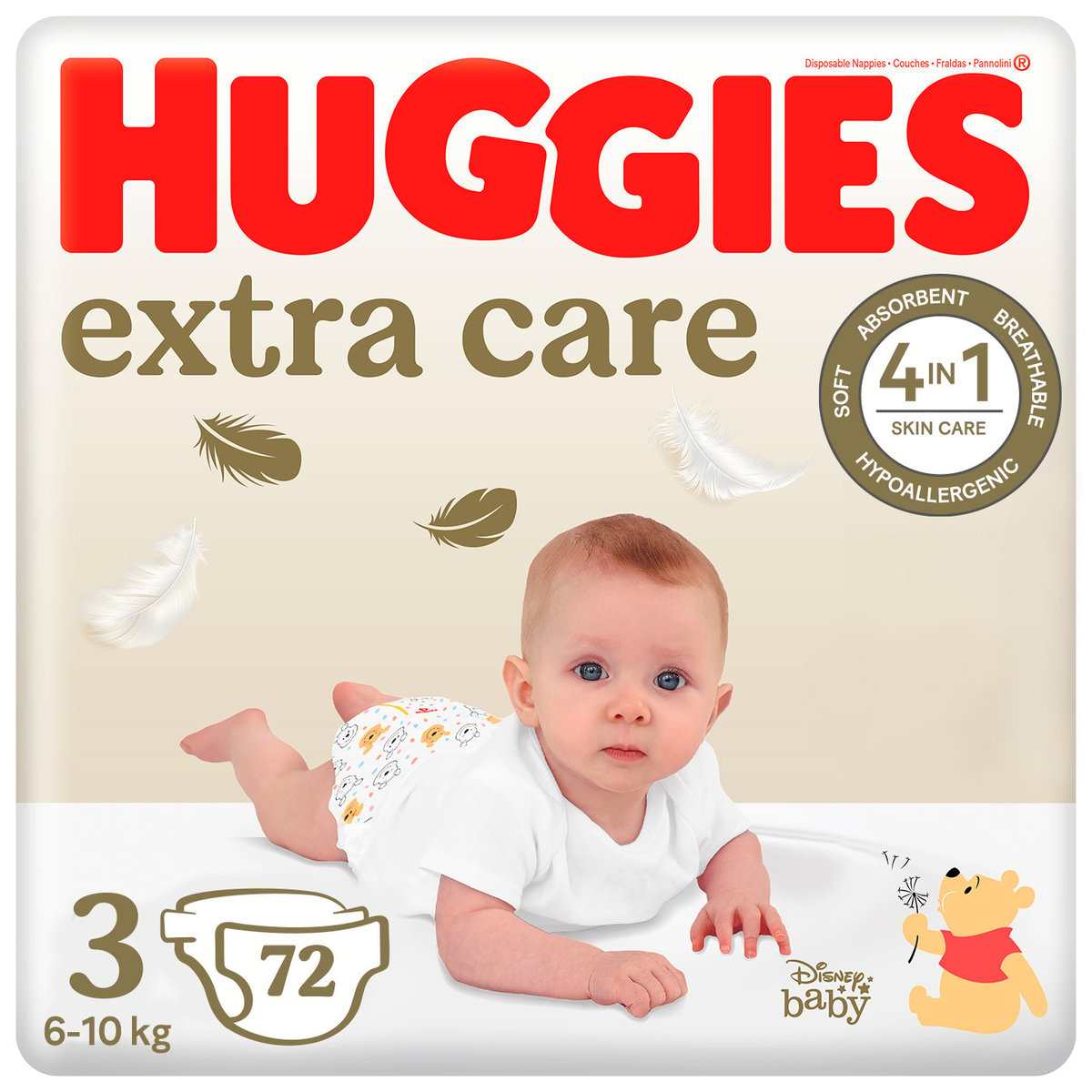 Huggies Extra Care jednorázové plenky 3 (6–10 kg)
