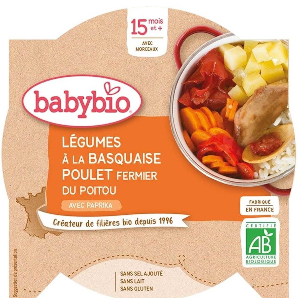 Babybio BIO Zelenina s baskickým kuřetem a rýží