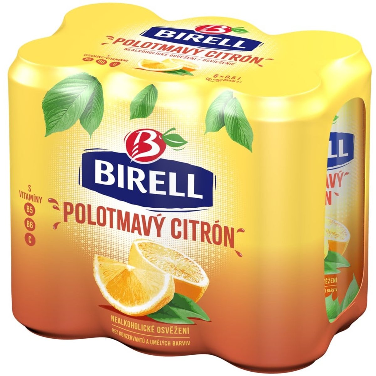 Birell Polotmavý citron 6×0,5 l plech