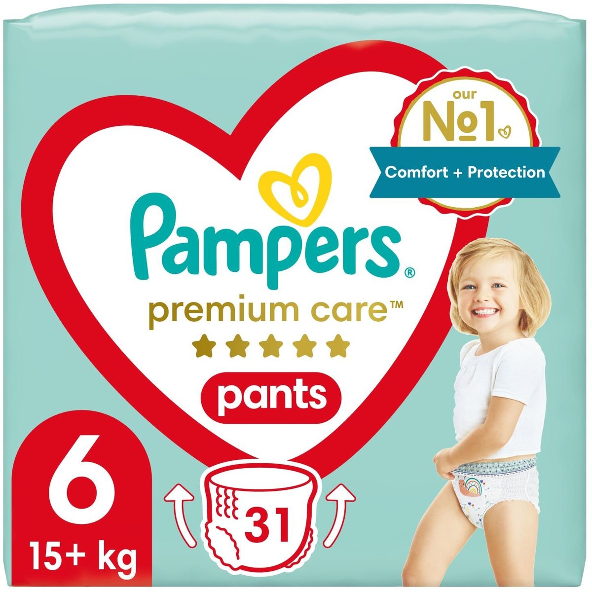 Pampers Pants Premium care plenkové kalhotky 6 (15+ kg) v akci