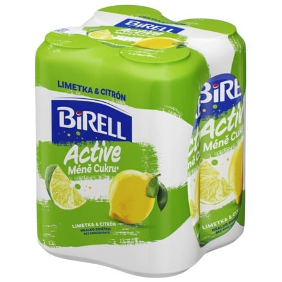 Birell Active Limetka a citron méně cukru 4×0,5 l plech
