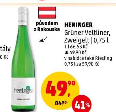 HENINGER Grüner Veltliner, 0,75 l