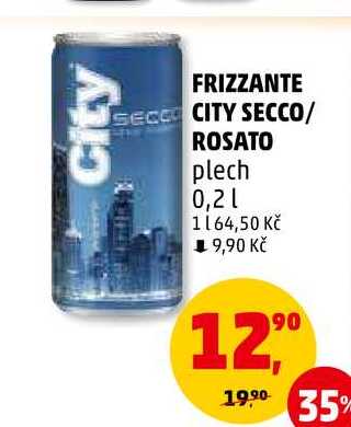 FRIZZANTE CITY SECCO/ROSATO plech, 0,2 l