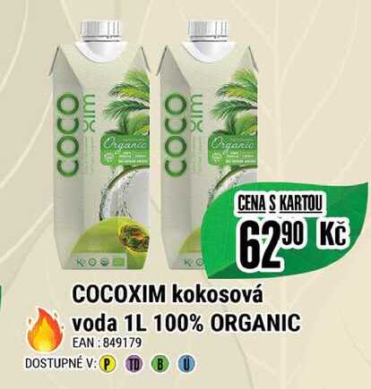 COCOXIM kokosová voda 1L 100% ORGANIC  