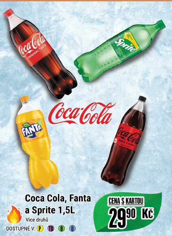 Coca Cola, Fanta a Sprite 1,5L 