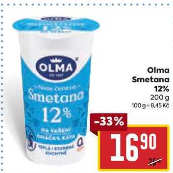 Olma Smetana 12%, 200 g  v akci