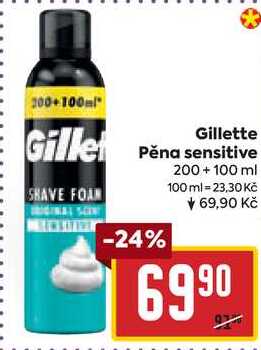 Gillette Pěna sensitive, 200+ 100 ml 