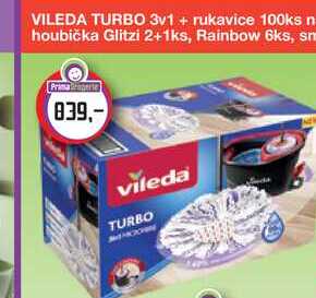 VILEDA TURBO 3v1 + rukavice 100ks navíc a náhrada