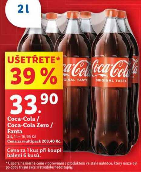 Coca-Cola/Coca-Cola Zero/Fanta, 2 l