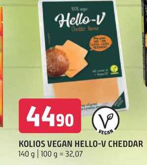 Kolios vegan hello v cheddar 140g