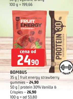 Bombus fruit energy strawberry gummies protein 30% Vanilla & Crispies 35g