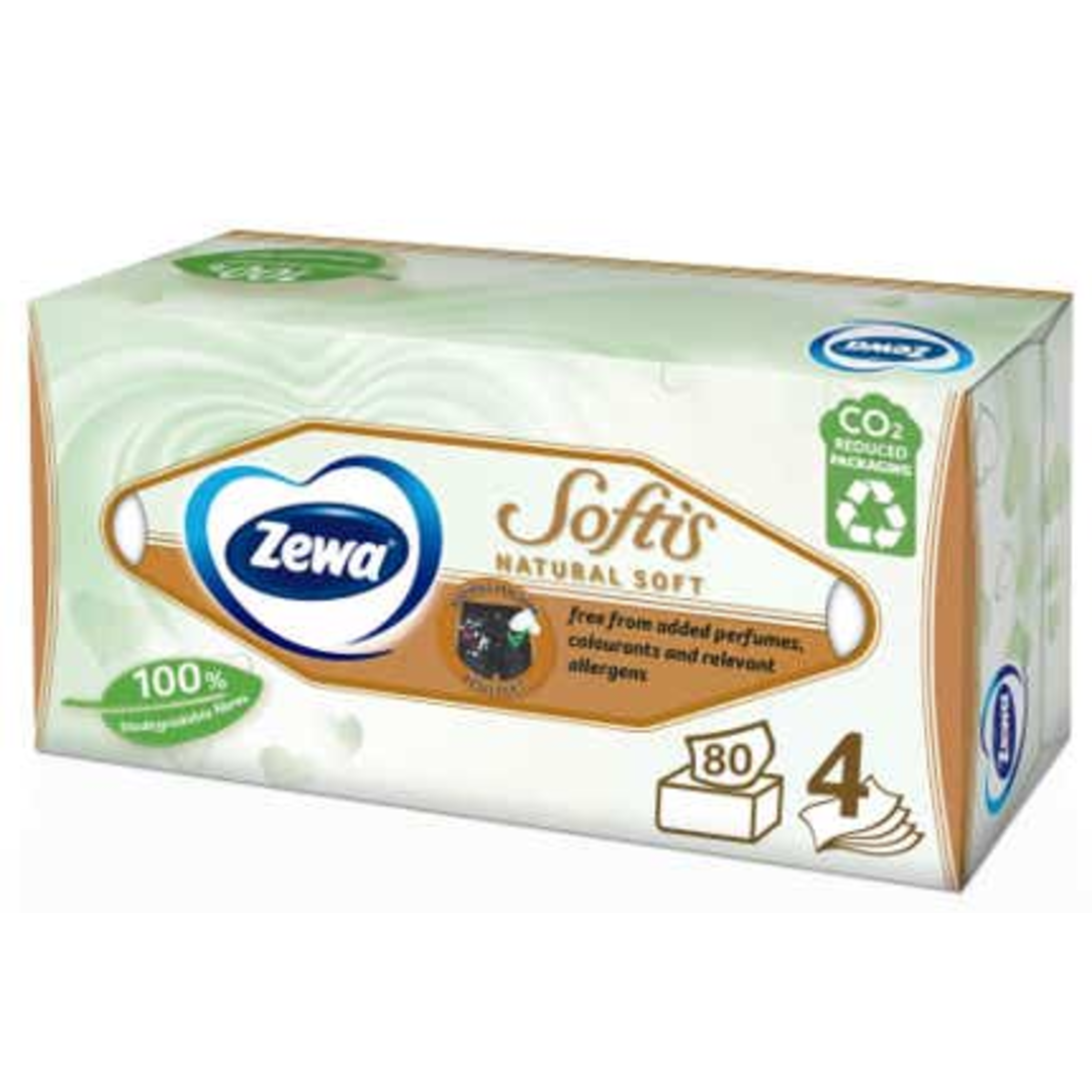 Zewa Softis Natural Soft kapesníky 4 vrstvé