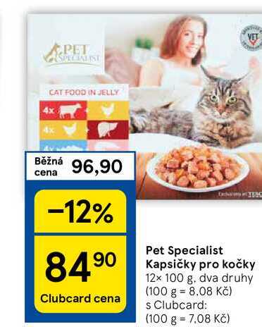 Pet Specialist Kapsičky pro kočky, 12x 100 g