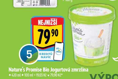   Nature's Promise Bio Jogurtová zmrzlina 420 ml  