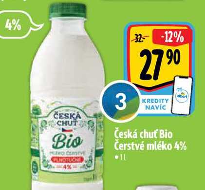  Česká chuť Bio Čerstvé mléko 4% 11 