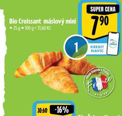 Bio Croissant máslový mini  25 g 