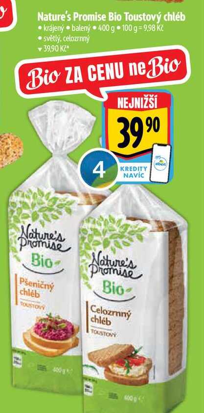 Nature's Promise Bio Toustový chléb  400 g