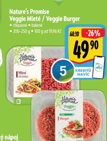 Nature's Promise Veggie Mleté / Veggie Burger  200-250 g