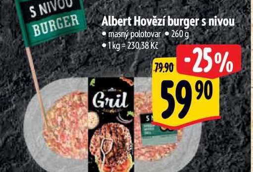  Albert Hovězí burger s nivou 260 g
