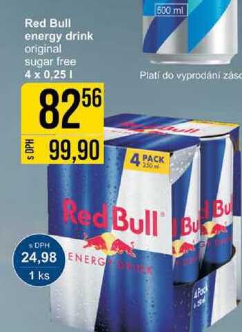 Red Bull energy drink original sugar free 4 x 0,25l